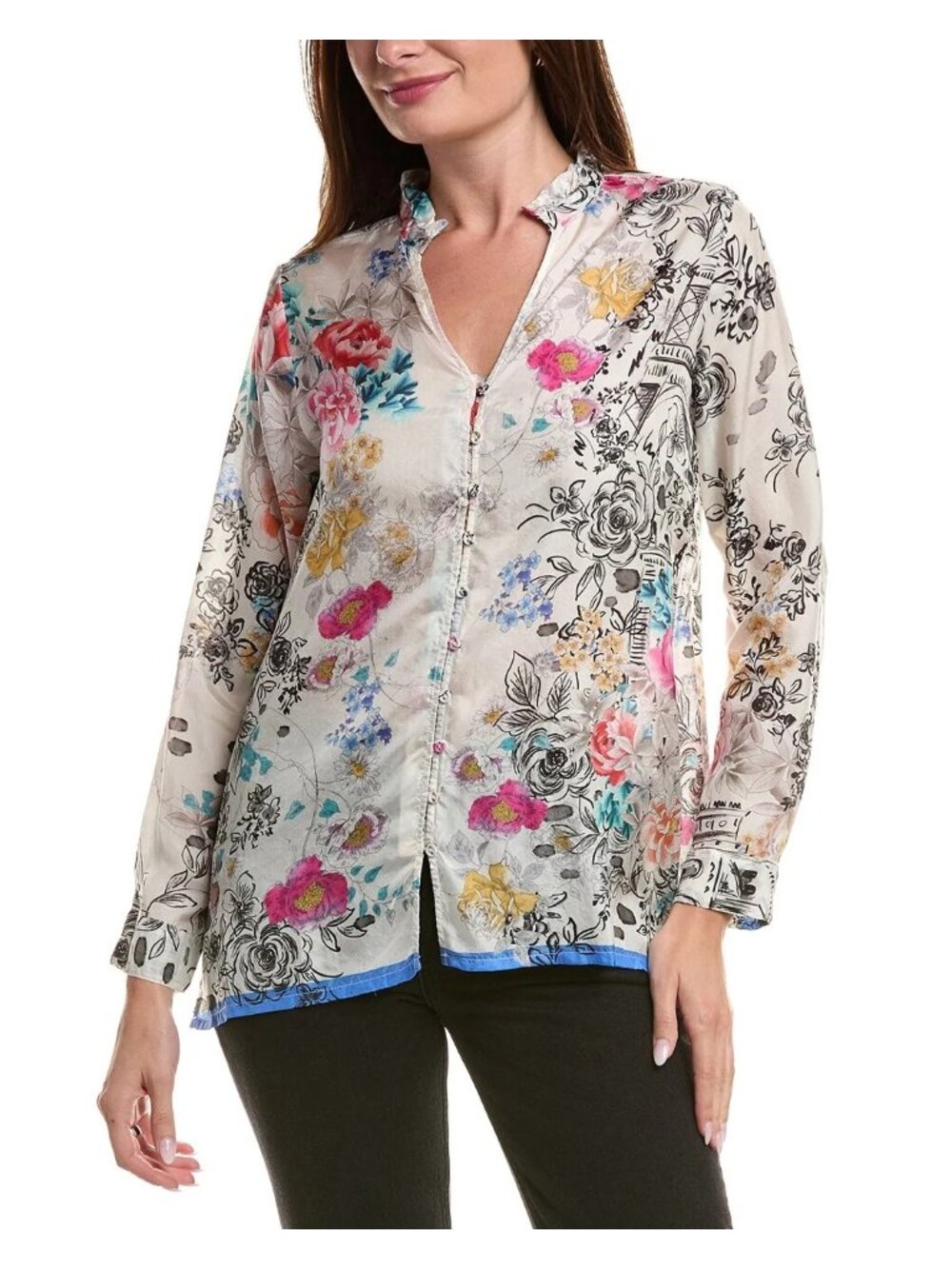 JOHNNY WAS Dierdre Shirt Laville Scarf Size Small NWT